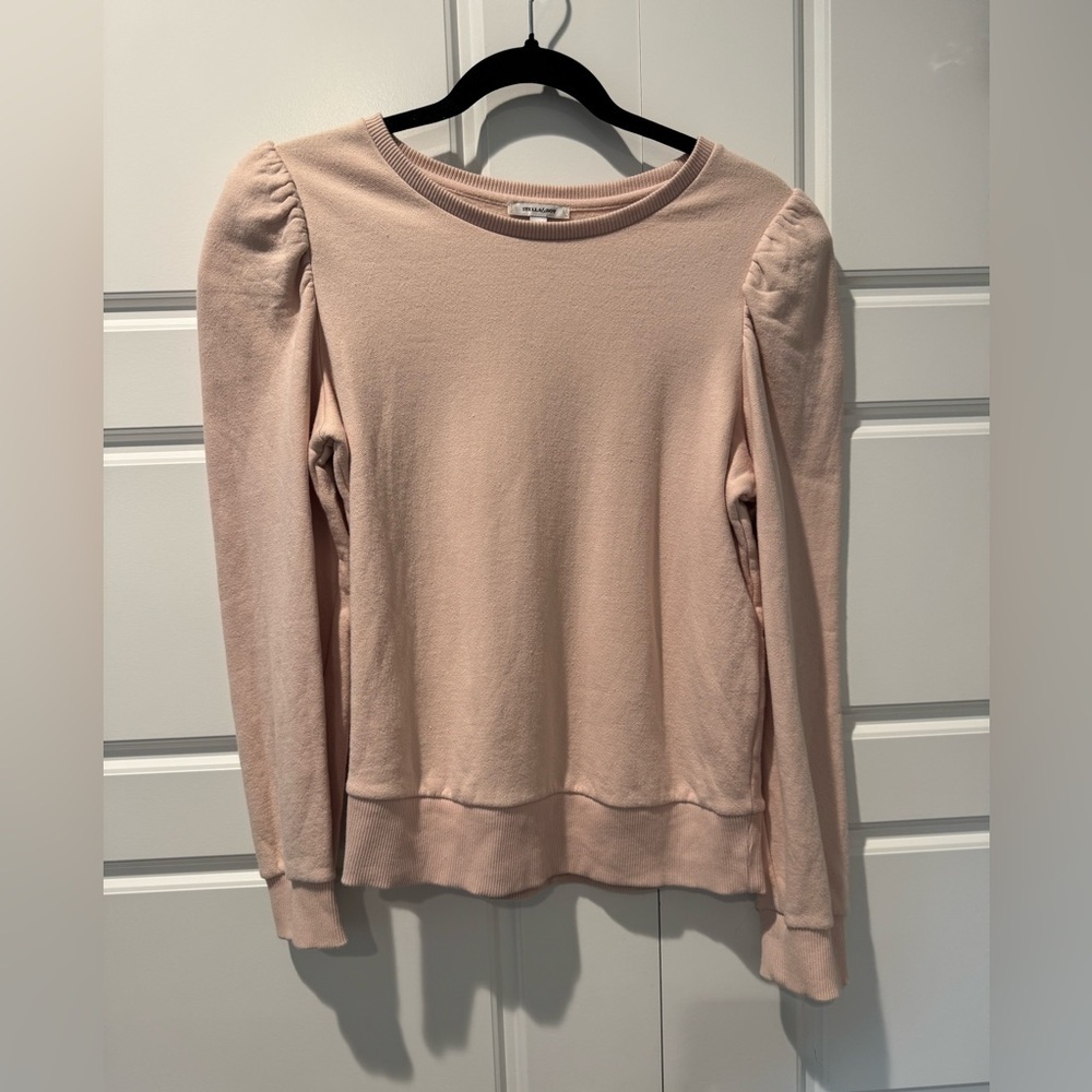 NWOT Stella and Dot Peachy Crew Neck Puff Shoulder Long Sleeve Womens Medium